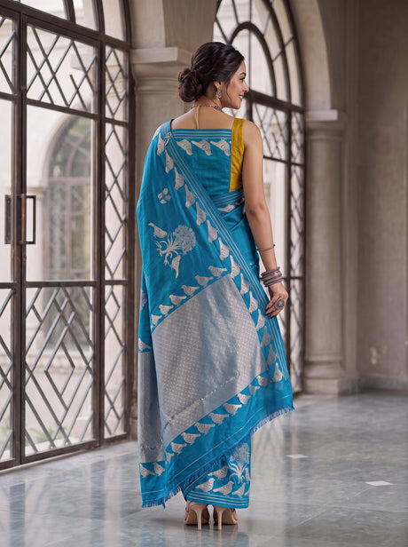 MIMOSA Ananda Mysore Silk crepe Saree — Pallu and body detail