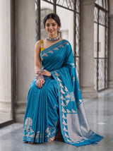 MIMOSA Ananda Mysore Silk crepe Saree — pose 8 styling detail
