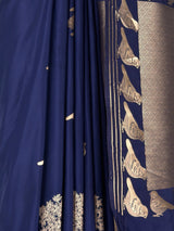 MIMOSA Navy Mysore Silk crepe Saree — fleets shot full lifestyle
