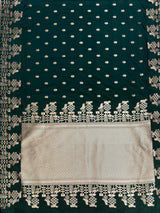 MIMOSA Bottle Green Saree Saree — pallu and zari work detail