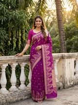 MIMOSA Lavender Saree Saree — front view on mannequin