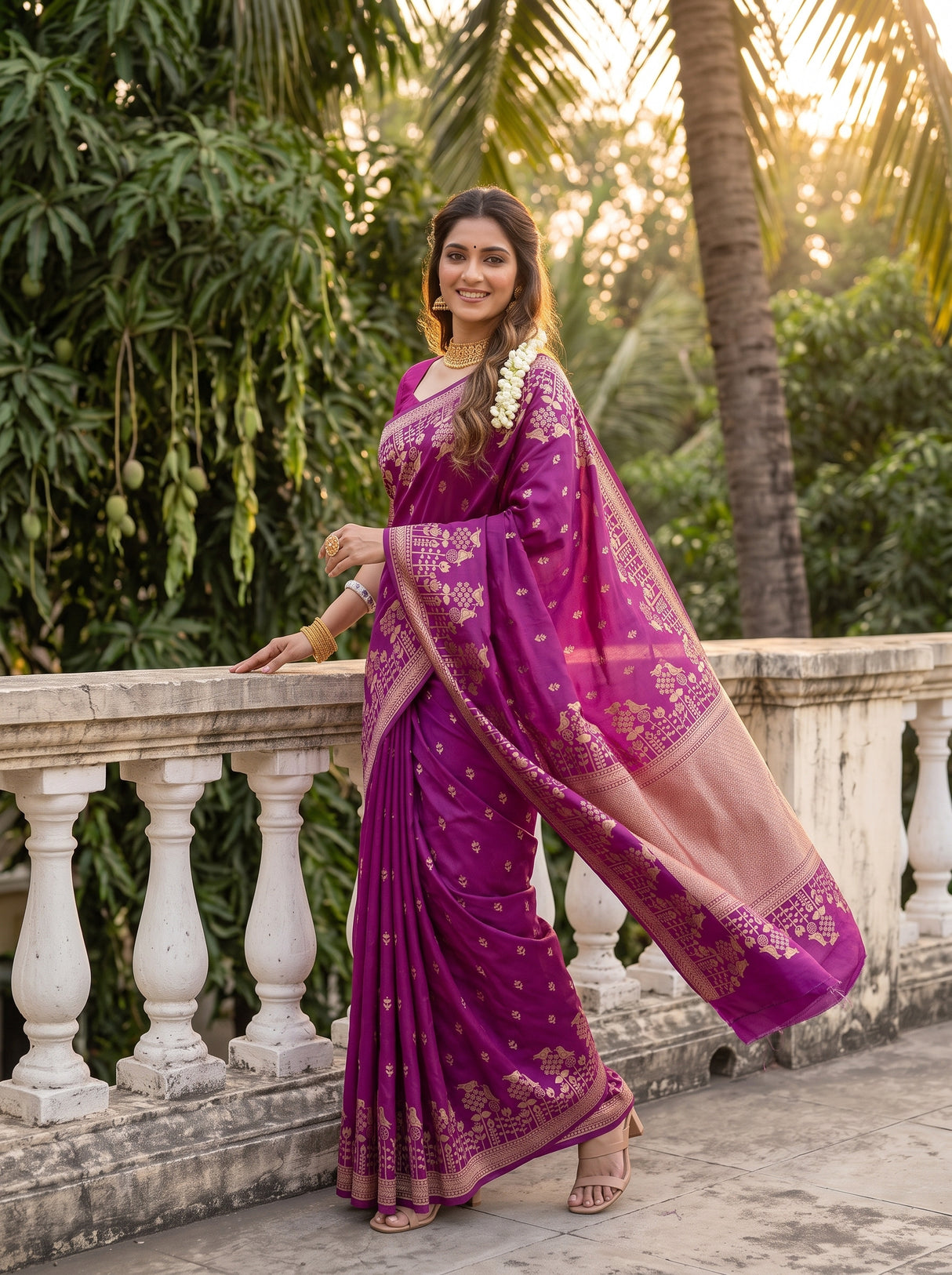 MIMOSA Lavender Saree Saree — pose 9 styling detail