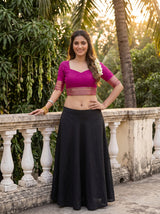 MIMOSA Lavender Saree Saree — blouse close-up