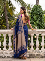 MIMOSA Navy Saree Saree — pose 2 styling detail