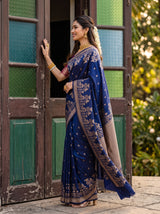 MIMOSA Navy Saree Saree — pose 3 styling detail