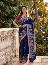 MIMOSA Navy Saree Saree — pose 4 styling detail