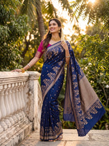MIMOSA Navy Saree Saree — pose 5 styling detail