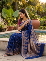 MIMOSA Navy Saree Saree — pose 8 styling detail
