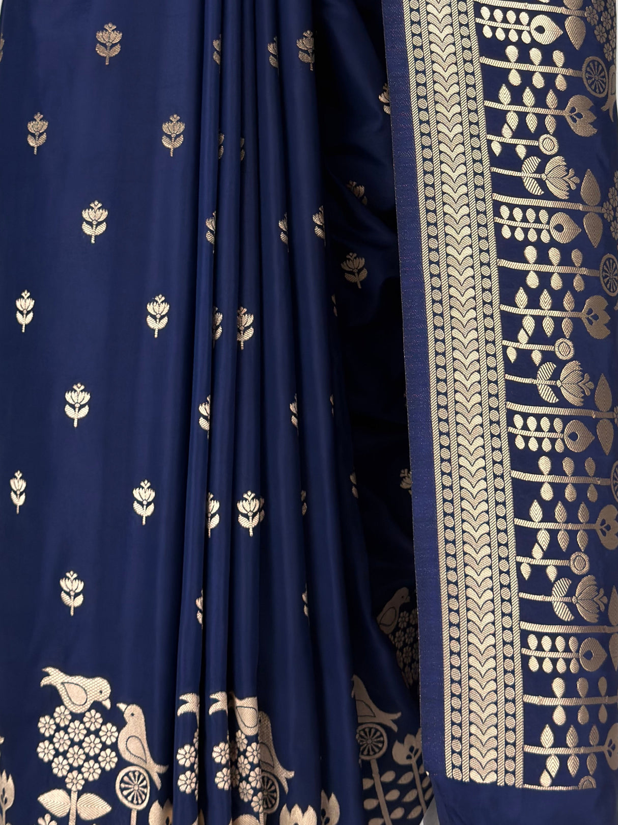 MIMOSA Navy Saree Saree — fleets shot full lifestyle