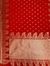 MIMOSA Orange Saree Saree — pallu and zari work detail