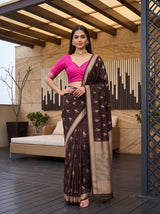 MIMOSA Chocolate Saree Saree — pose 4 styling detail