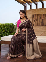 MIMOSA Chocolate Saree Saree — pose 8 styling detail