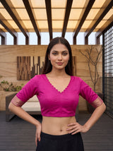MIMOSA Chocolate Saree Saree — blouse close-up
