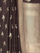 MIMOSA Chocolate Saree Saree — fleets shot full lifestyle
