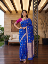 MIMOSA Royal Blue Saree Saree — pose 4 styling detail