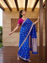 MIMOSA Royal Blue Saree Saree — pose 5 styling detail