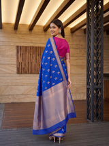 MIMOSA Royal Blue Saree Saree — pose 7 styling detail