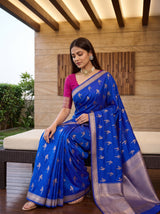 MIMOSA Royal Blue Saree Saree — pose 8 styling detail
