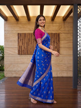 MIMOSA Royal Blue Saree Saree — pose 9 styling detail