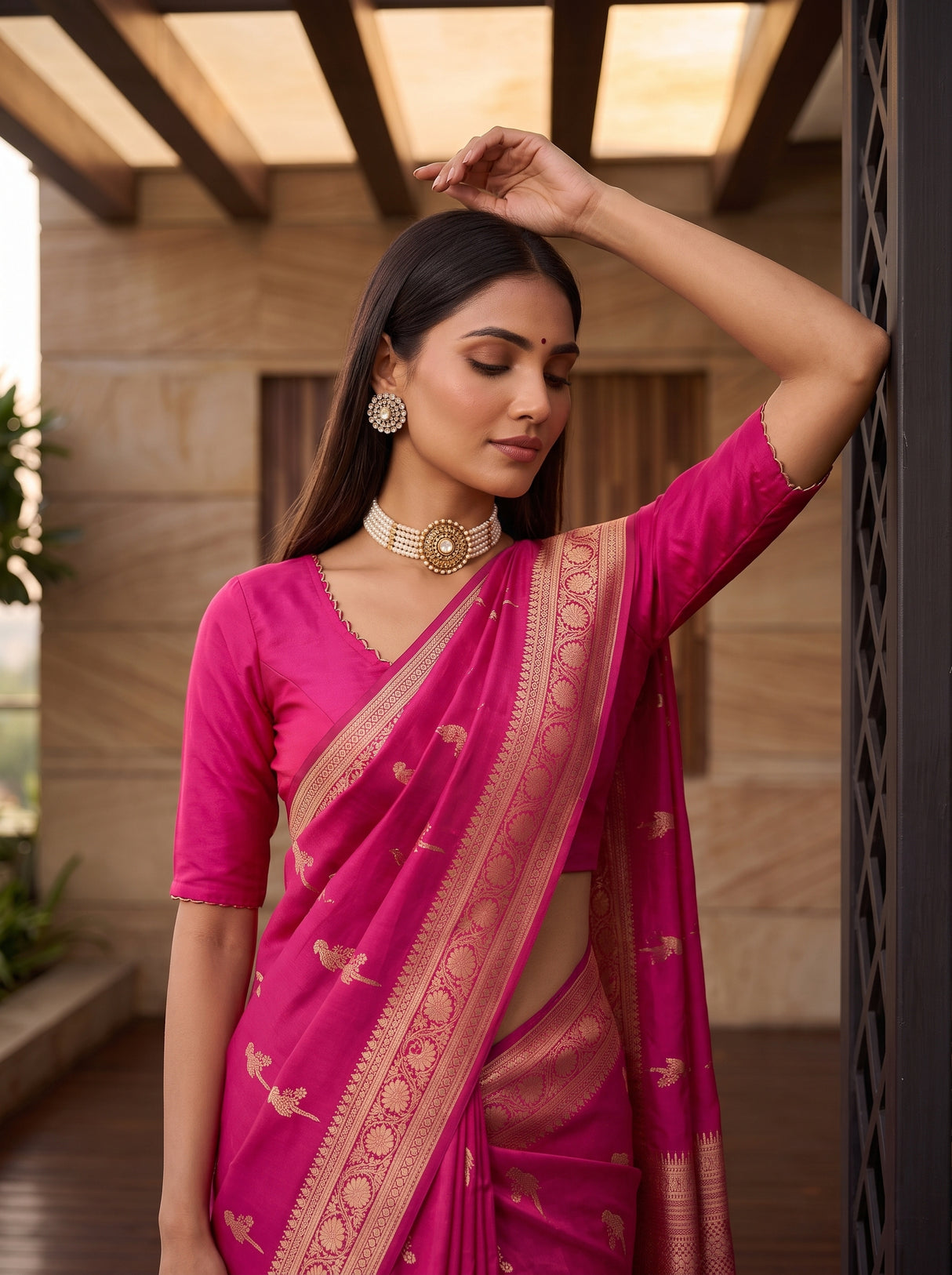 MIMOSA Rani Saree Saree — pose 10 styling detail