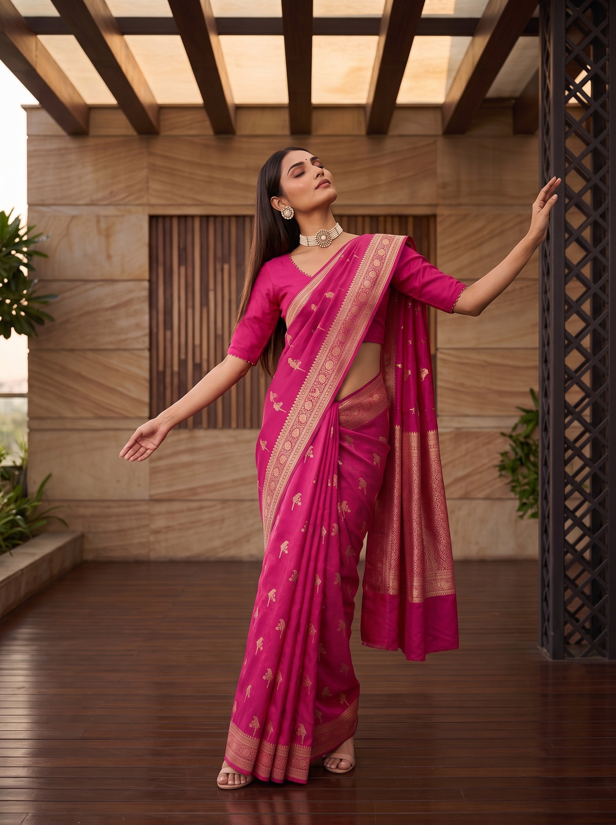 MIMOSA Rani Saree Saree — pose 5 styling detail