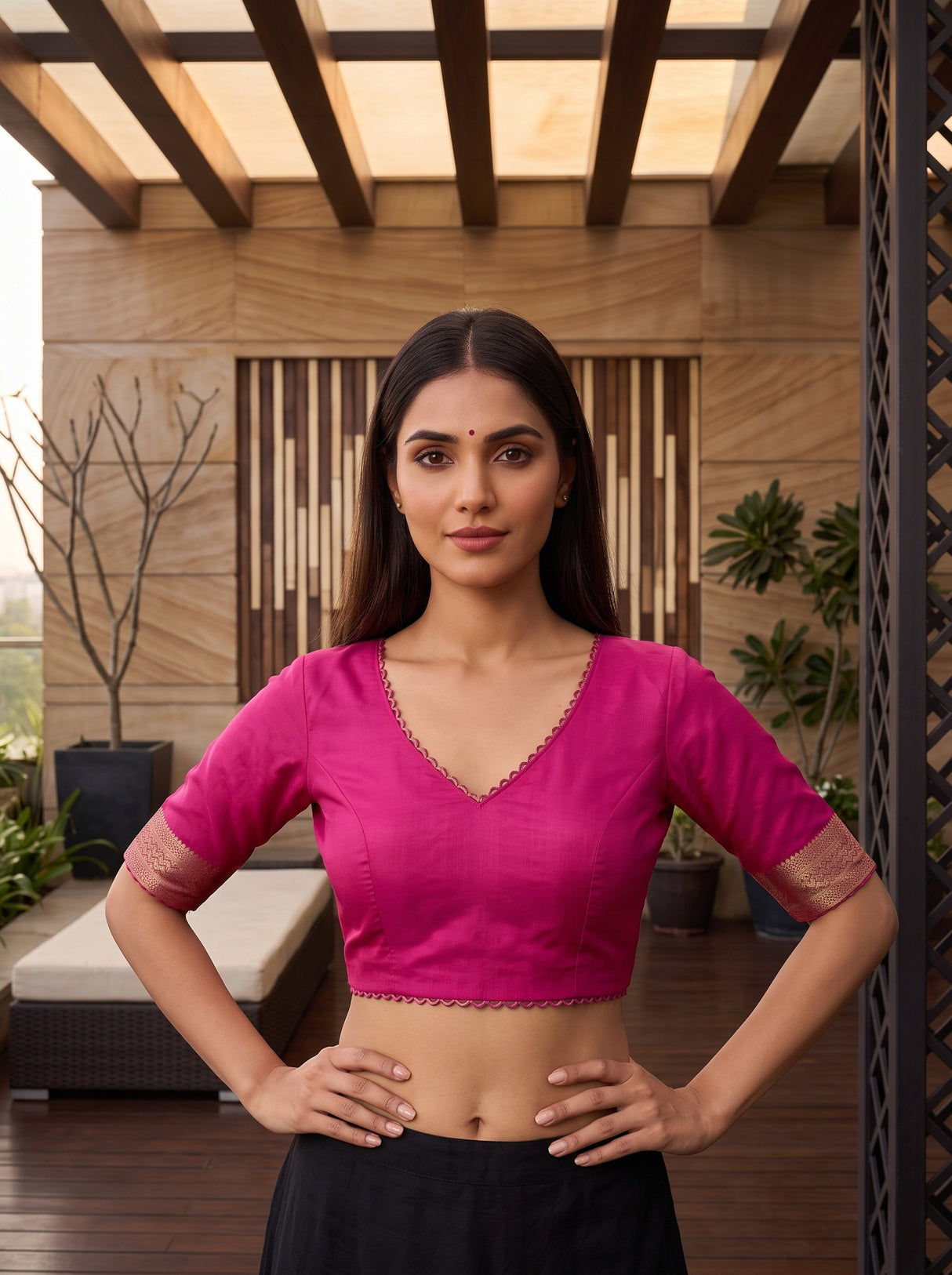 MIMOSA Rani Saree Saree — blouse close-up