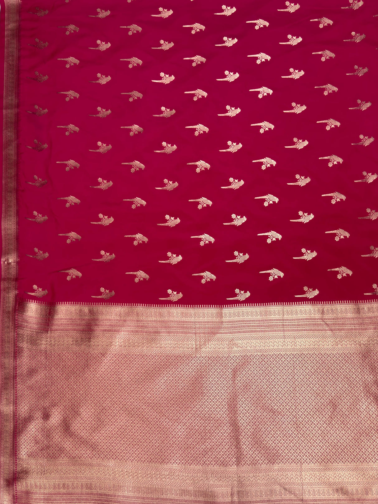 MIMOSA Rani Saree Saree — pallu and zari work detail