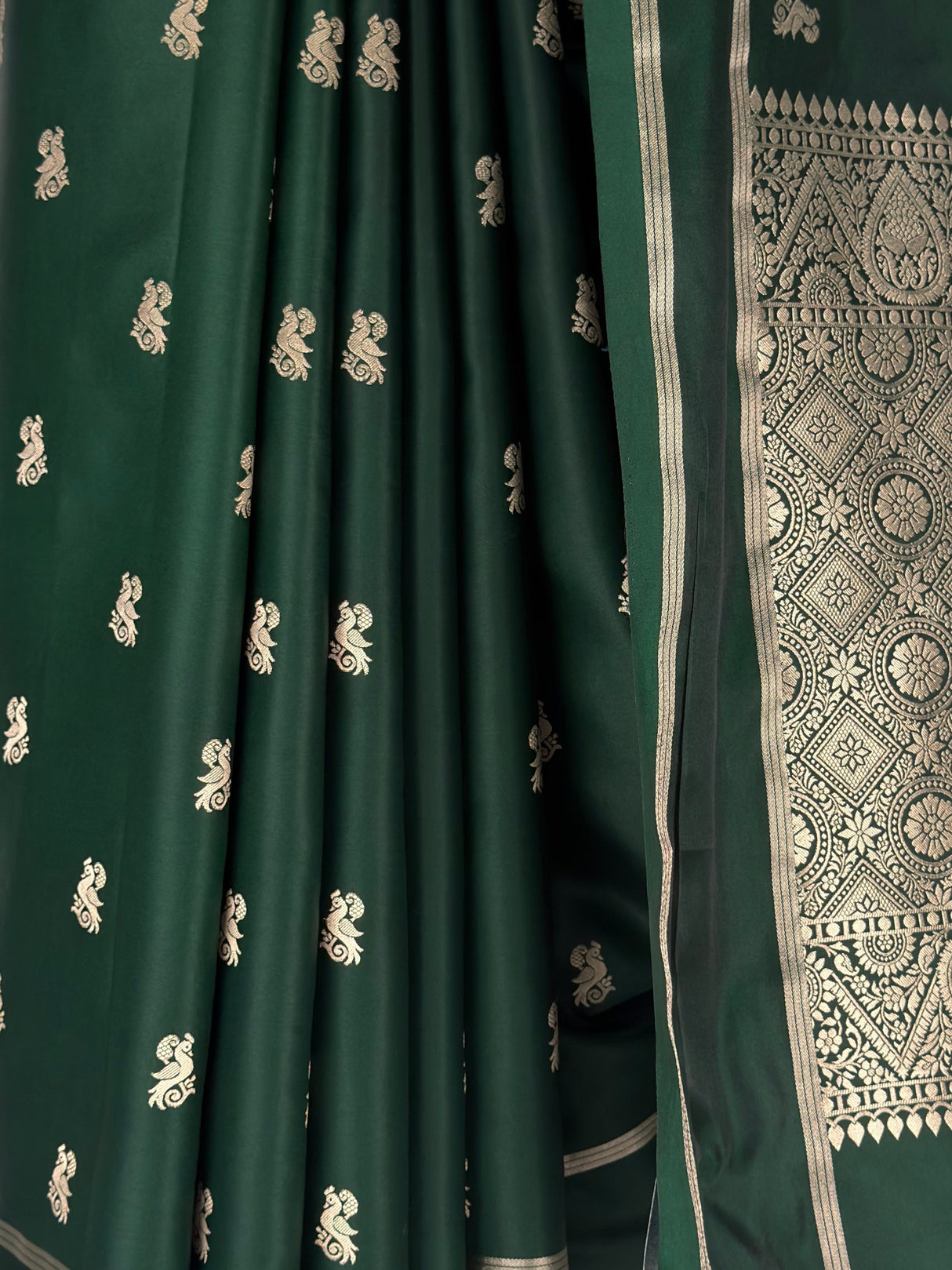 MIMOSA Bottle Green Saree Saree — fleets shot full lifestyle