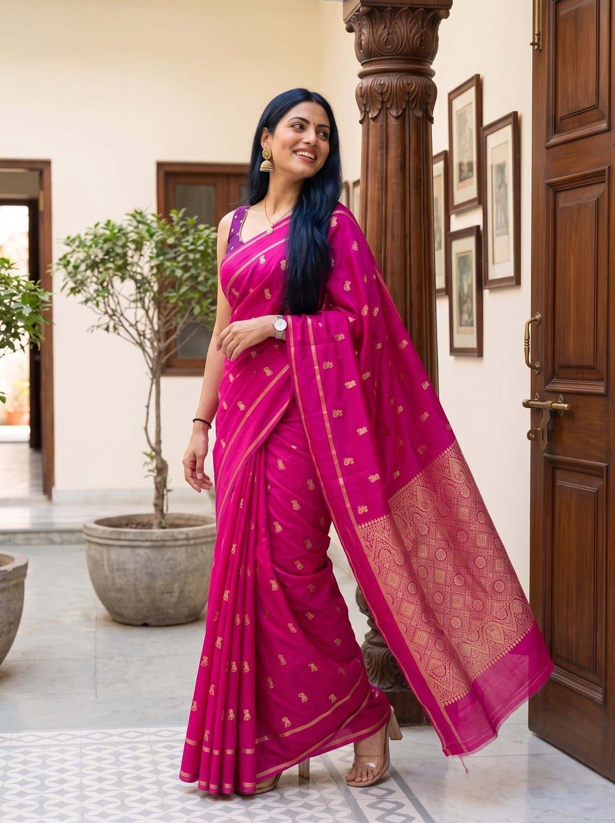 MIMOSA Gajari Saree Saree — pose 9 styling detail