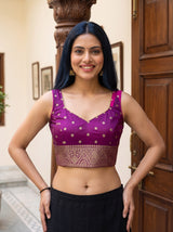 MIMOSA Gajari Saree Saree — blouse close-up