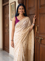 MIMOSA Half White Saree Saree — pose 10 styling detail