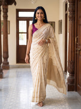 MIMOSA Half White Saree Saree — pose 6 styling detail