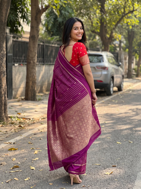 MIMOSA Jamun Saree Saree — pose 2 styling detail