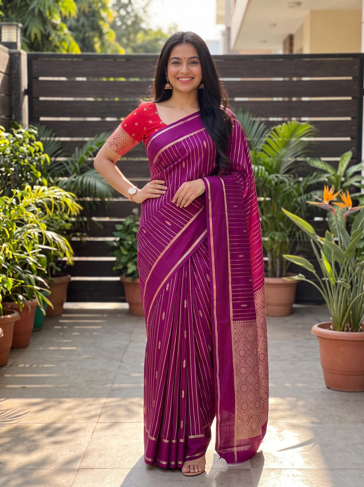 MIMOSA Jamun Saree Saree — pose 4 styling detail