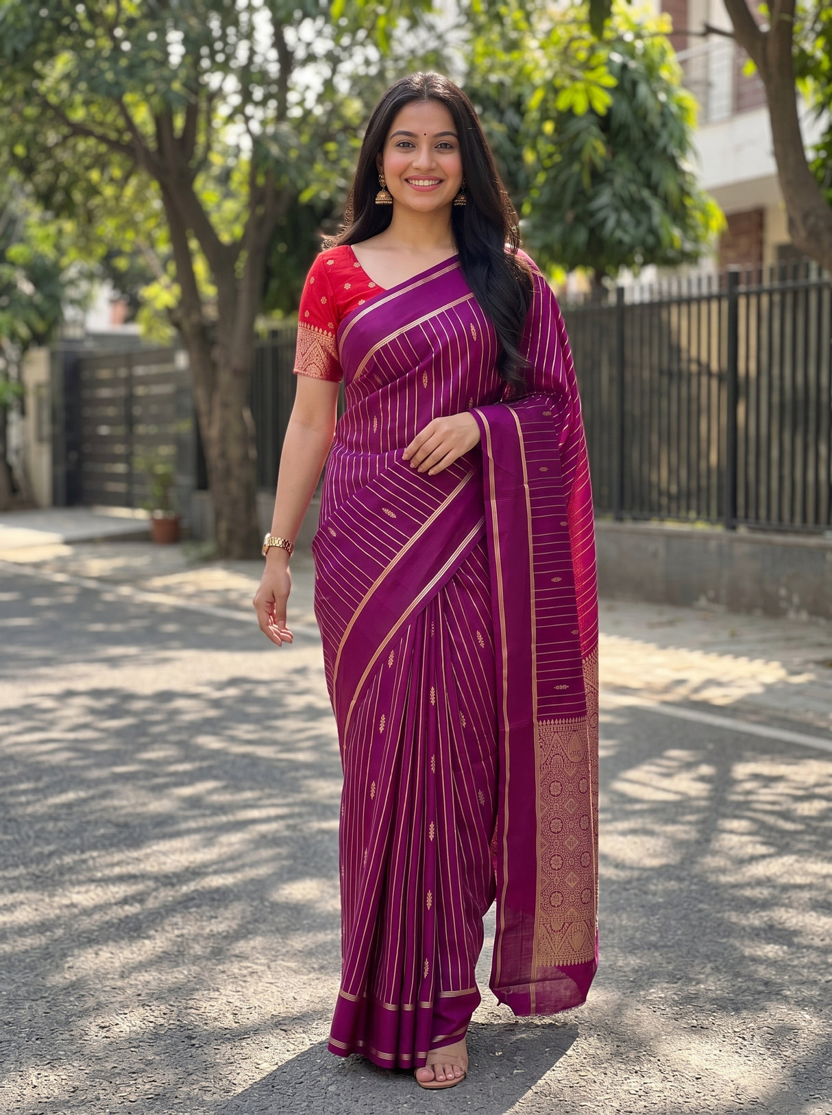 MIMOSA Jamun Saree Saree — pose 6 styling detail
