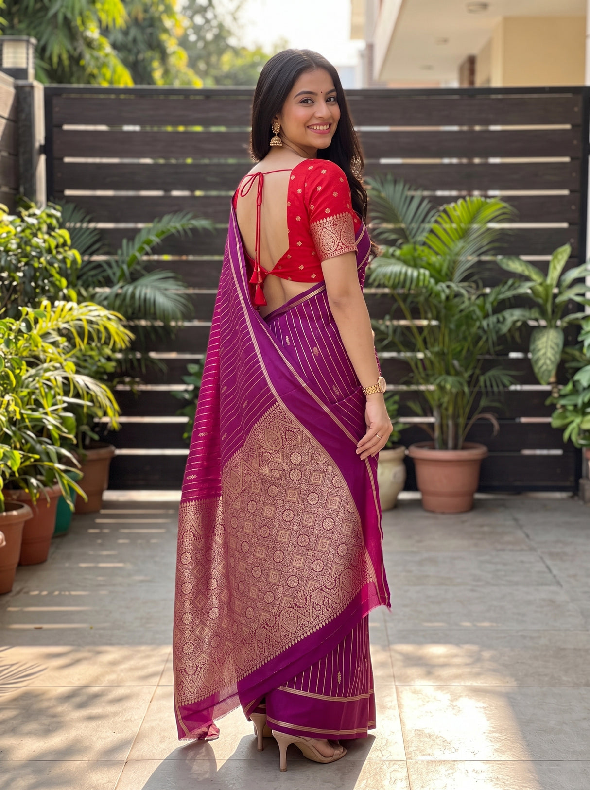 MIMOSA Jamun Saree Saree — pose 7 styling detail