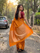 MIMOSA Mustard Saree Saree — pose 2 styling detail