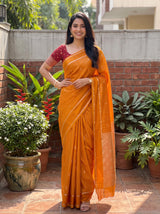 MIMOSA Mustard Saree Saree — pose 4 styling detail