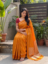 MIMOSA Mustard Saree Saree — pose 8 styling detail