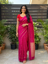 MIMOSA Rani Saree Saree — front view on mannequin