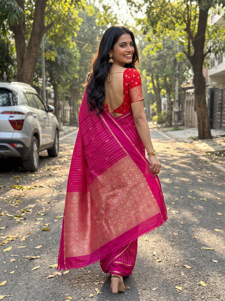 MIMOSA Rani Saree Saree — pose 2 styling detail
