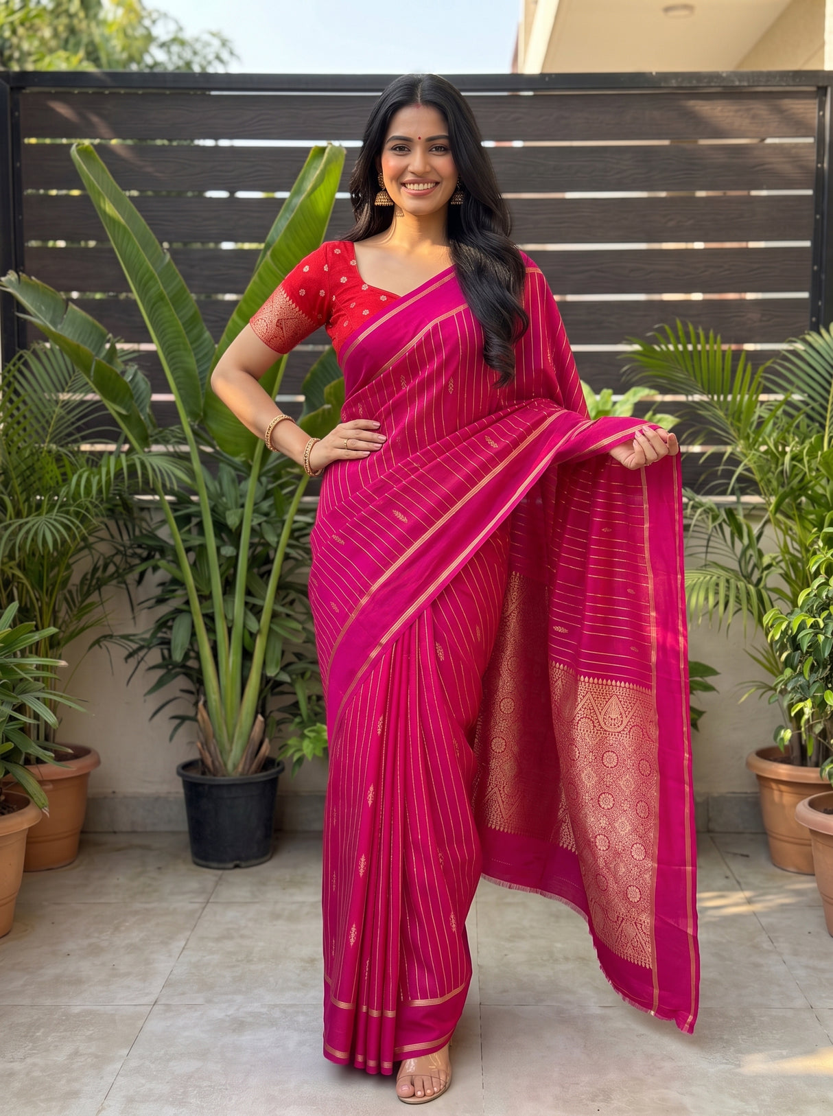 MIMOSA Rani Saree Saree — pose 4 styling detail