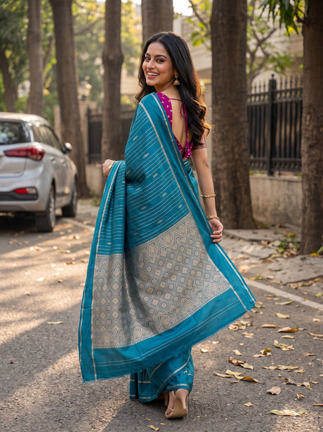 MIMOSA Sapphire Saree Saree — pose 2 styling detail
