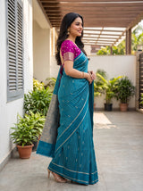 MIMOSA Sapphire Saree Saree — pose 3 styling detail