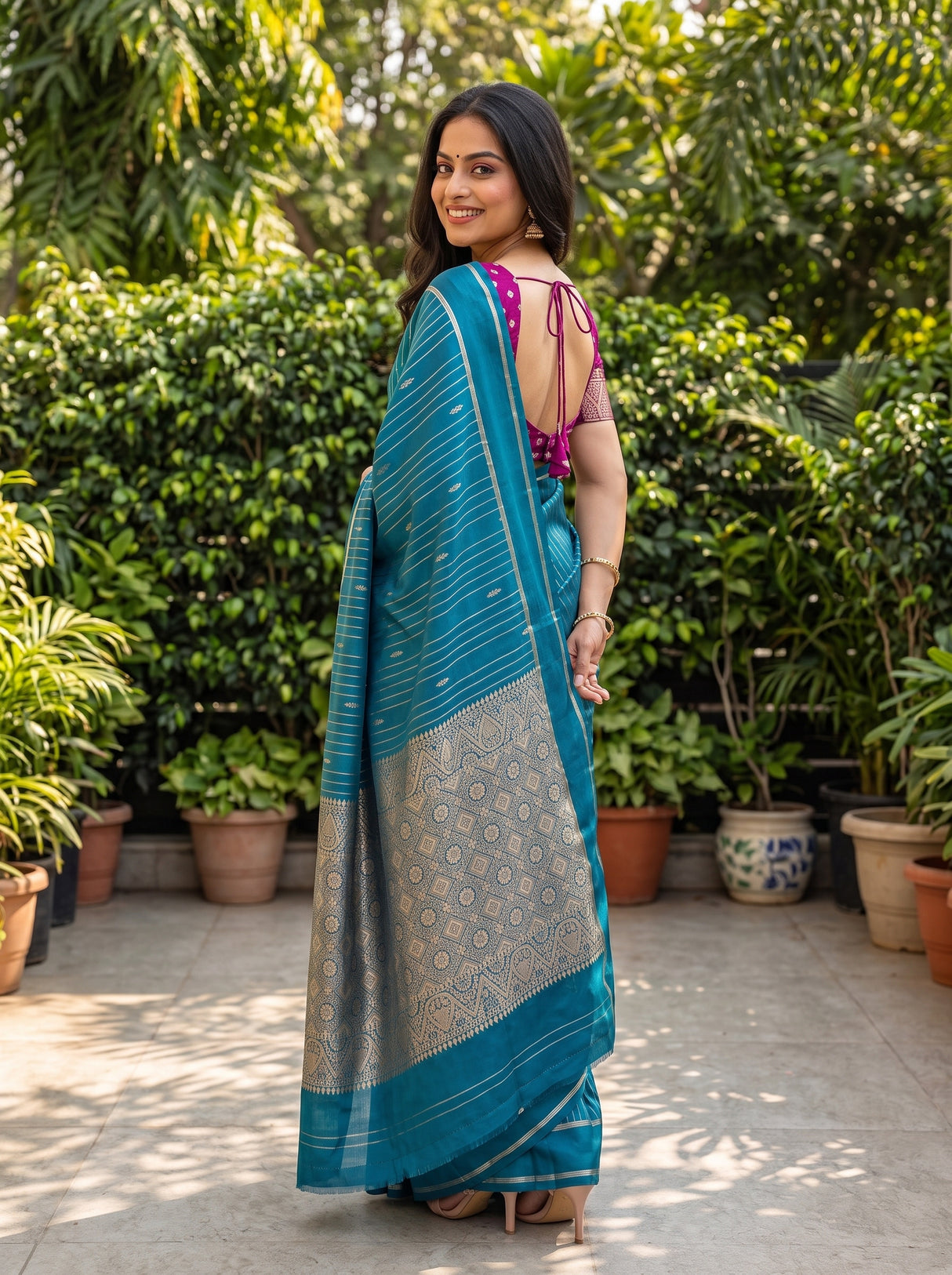 MIMOSA Sapphire Saree Saree — pose 7 styling detail
