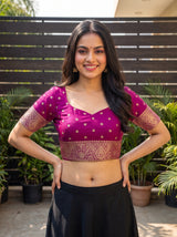 MIMOSA Sapphire Saree Saree — blouse close-up