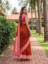 MIMOSA Mustard Mysore Silk crepe Saree — Close up of model's feet