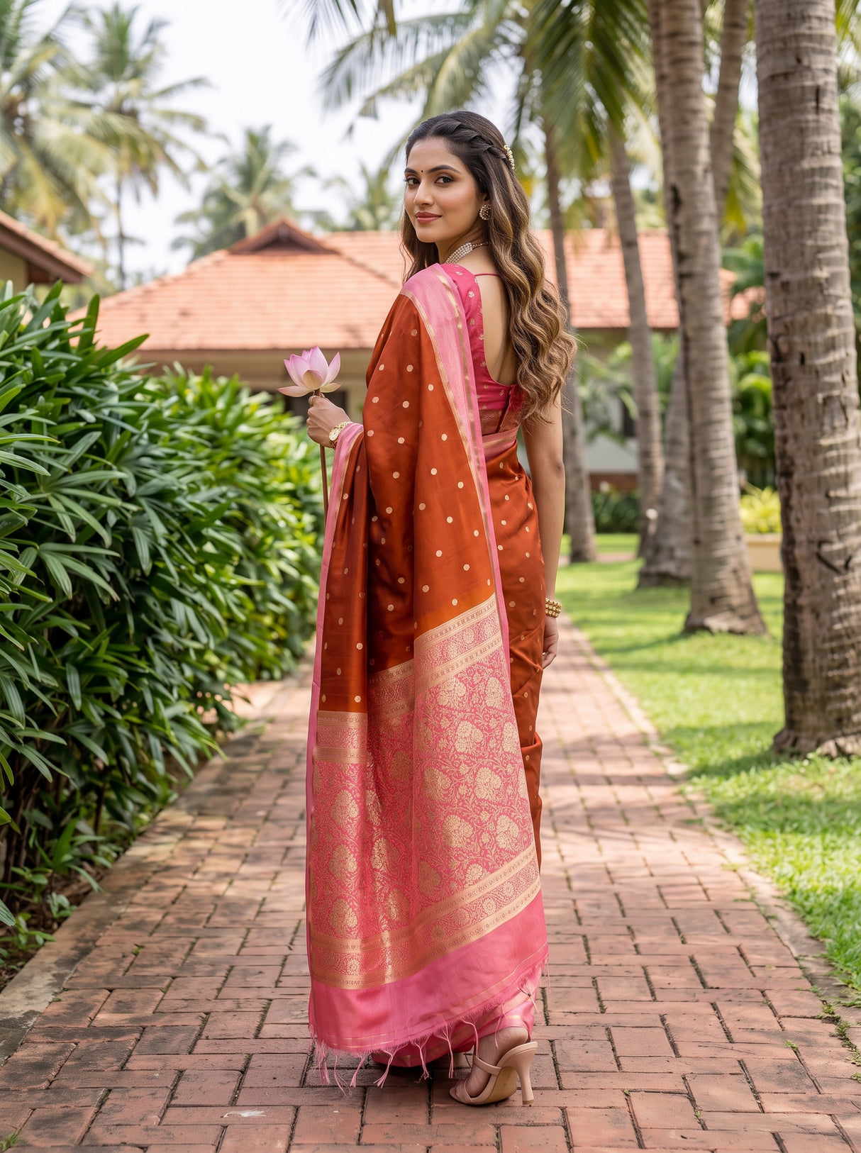 MIMOSA Mustard Saree Saree — pose 7 styling detail