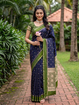 MIMOSA Navy Saree Saree — pose 10 styling detail