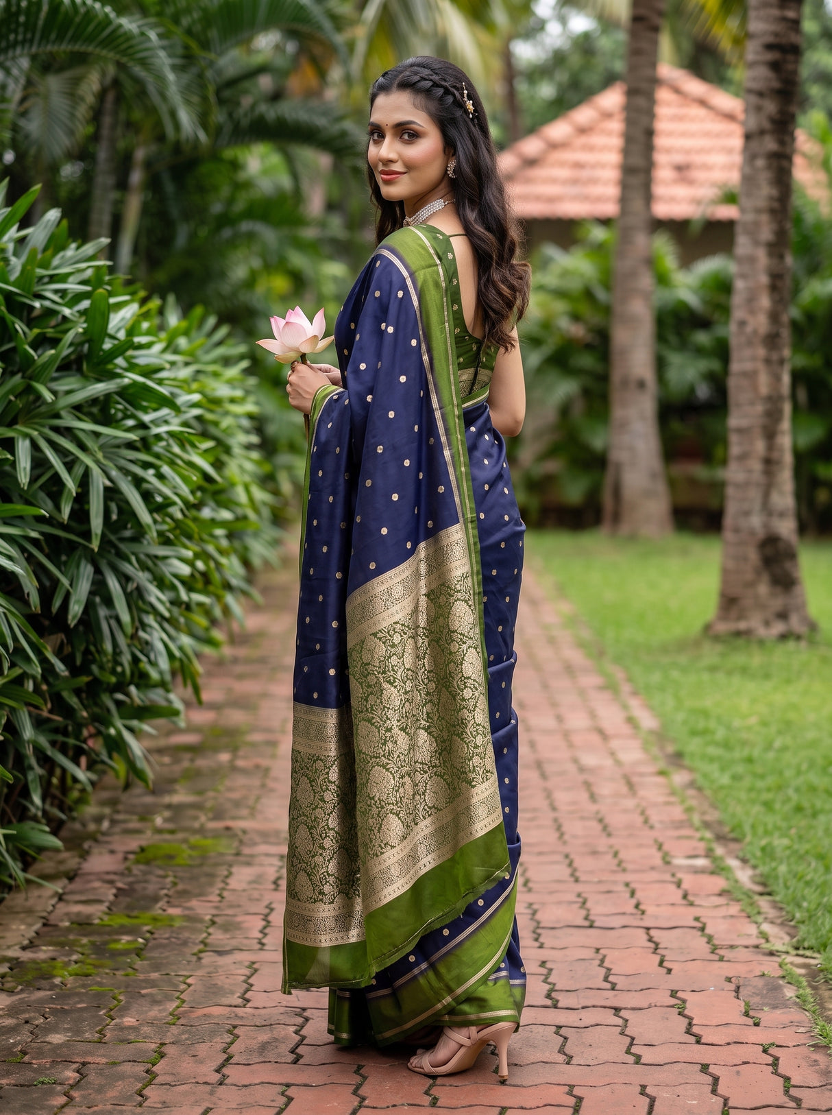 MIMOSA Navy Saree Saree — pose 7 styling detail